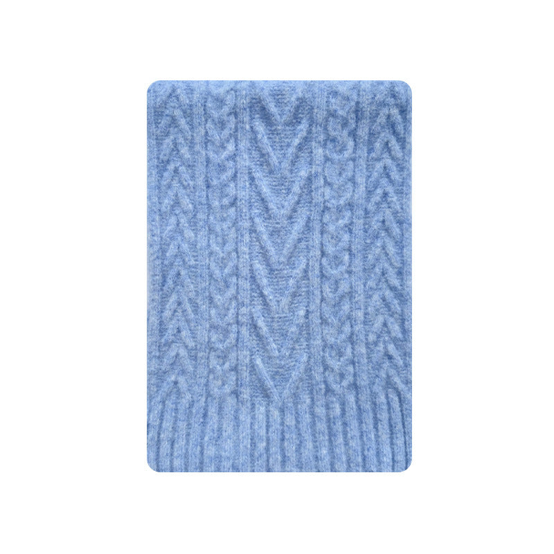 Handmade Chunky Knit Wool Blend Scarf for Women