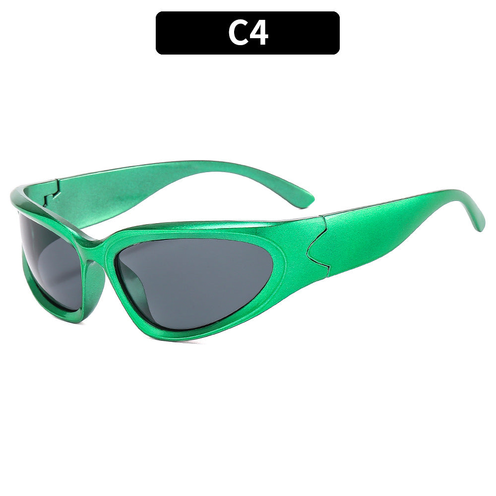 Trendy Y2K Oval Frame Sunglasses with UV400 Protection