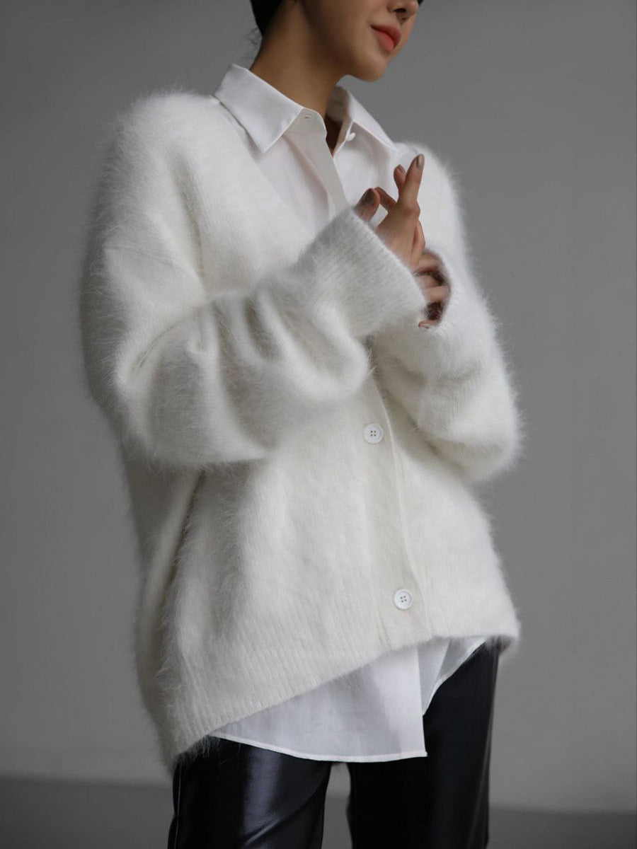 Cozy Chunky Knit Cardigan V-Neck Sweater