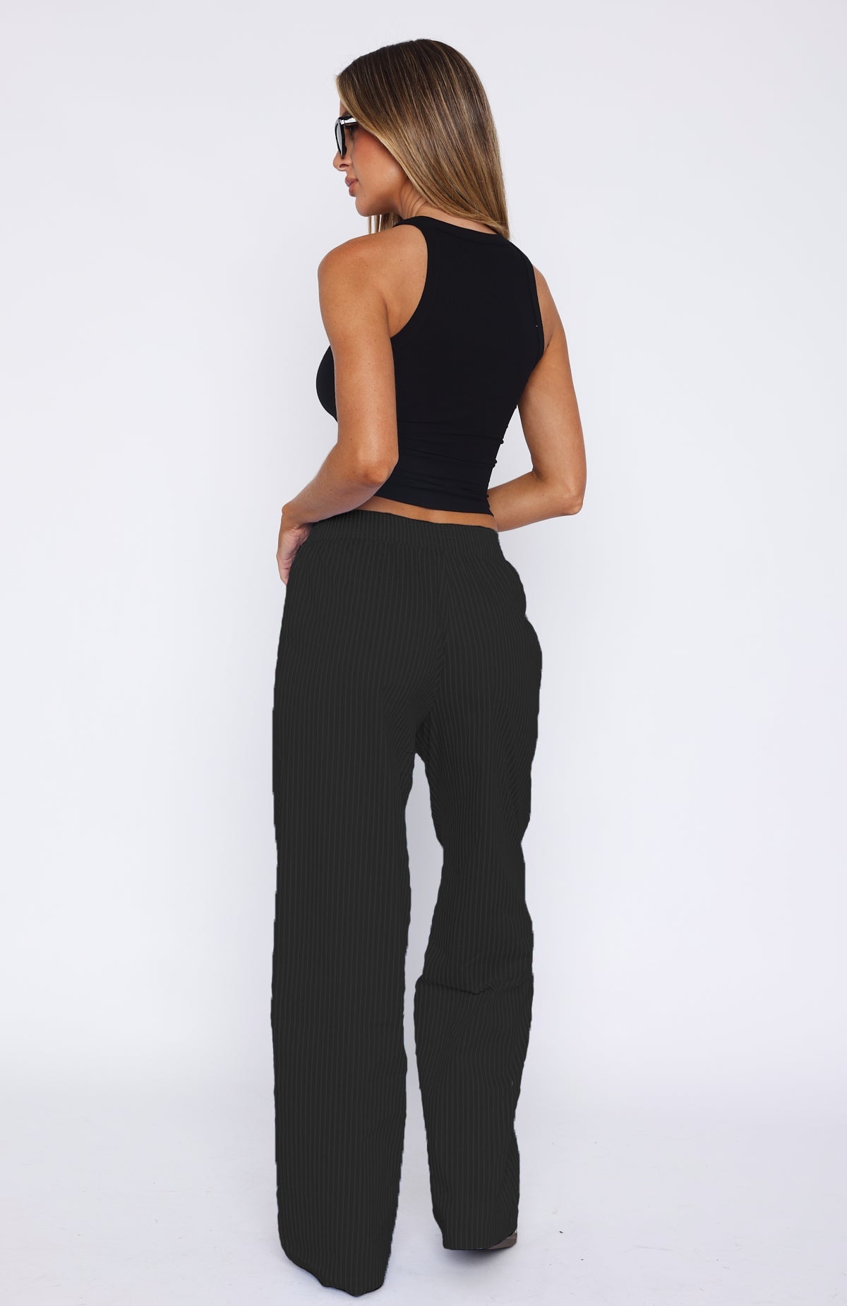 Simple Striped Casual Straight Leg Pants