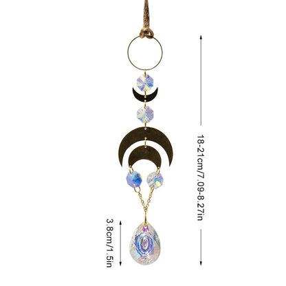 Gold Moon Hanging Colorful Crystal Decoration