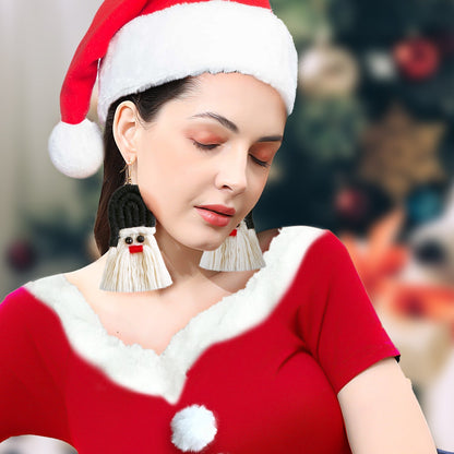 Christmas Earrings Female Creative Cartoon Christmas Bohemian Tassel Woven Handmade Earrings