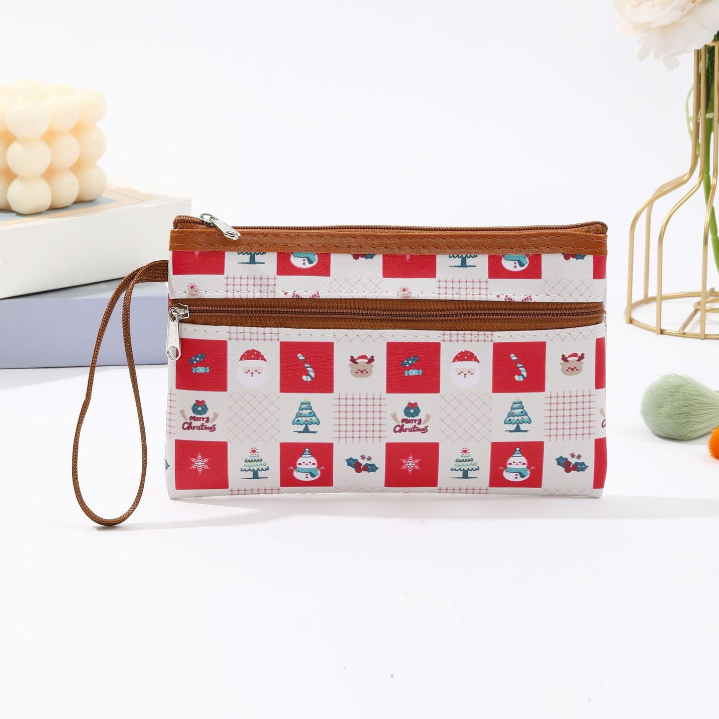Simple Portable Christmas PU Storage Bag