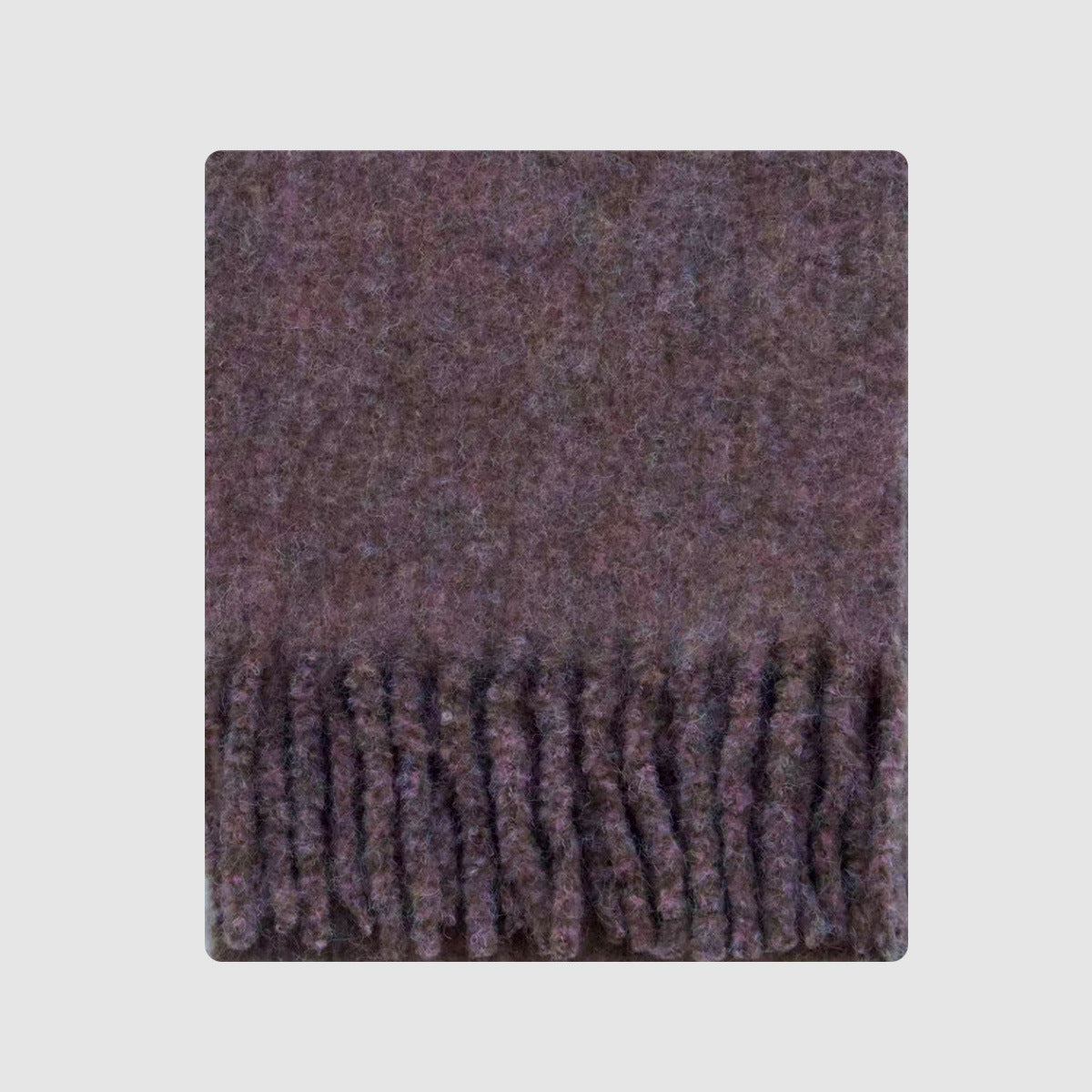 Chunky Knit Wool Blend Scarf with Fringe - Soft Casual Style