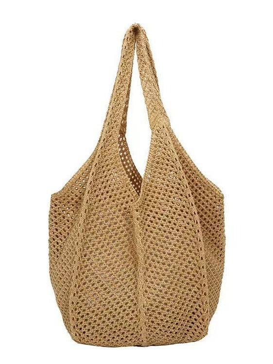 Trendy Woven Tote Bag Casual Chic Handbag