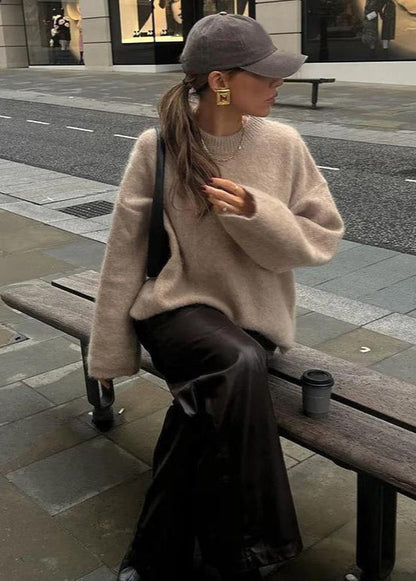 Oversized Mohair Blend Sweater With Plush Texture