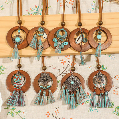 Bohemian Floral Shell Necklace Vintage Style Accessories