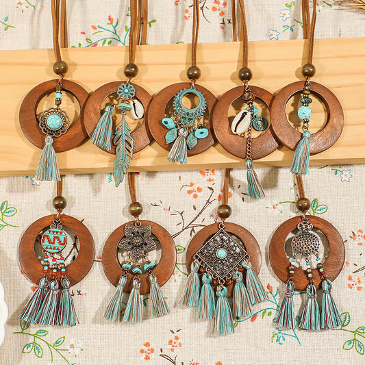 Bohemian Floral Shell Necklace Vintage Style Accessories