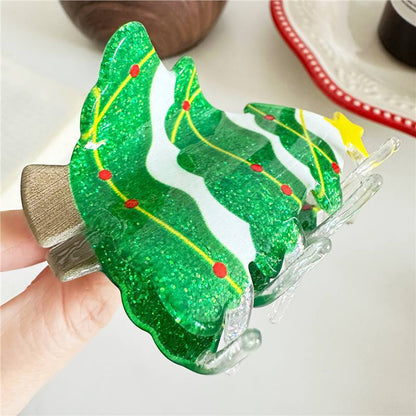 Cute Christmas Tree Geometric Hair Claw