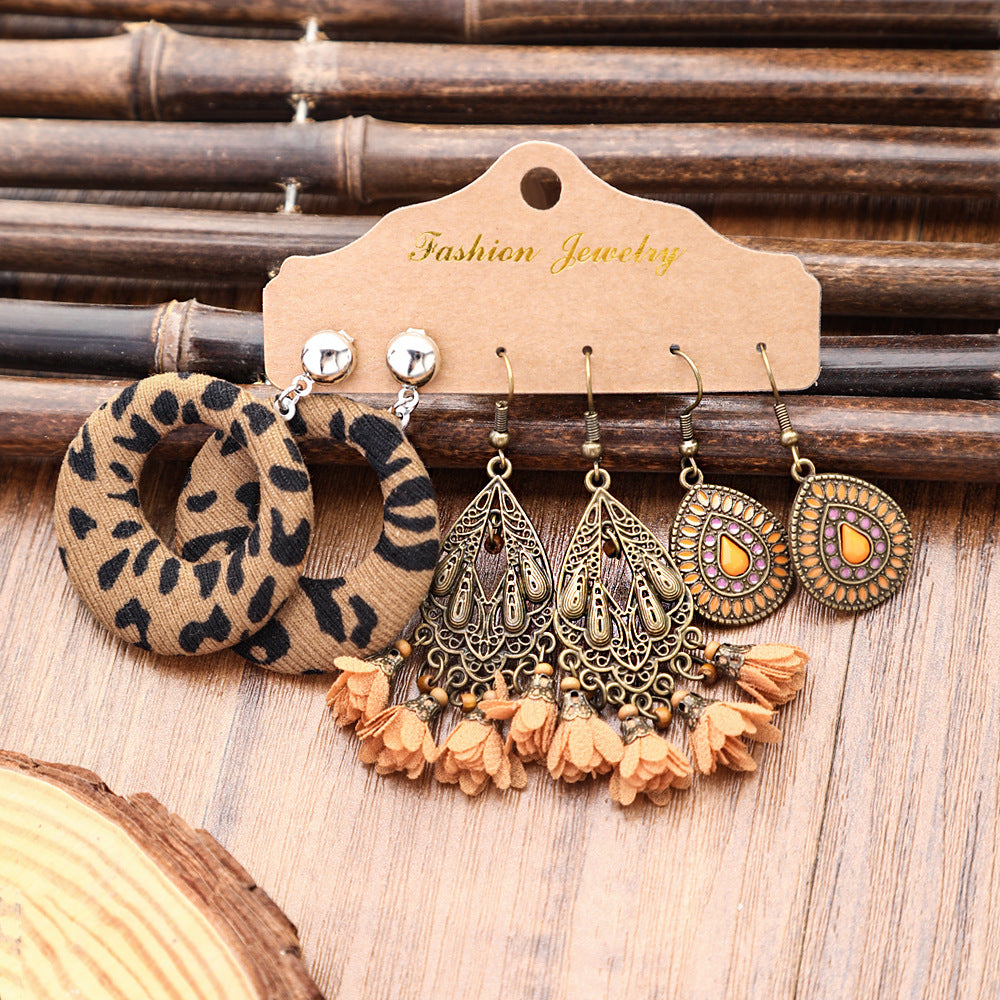 Bohemian Hollow Fringe Earrings Stylish Fishbone Design
