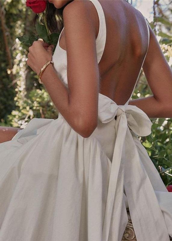 Bow Back Mini Dress Soft Flowing Fabric
