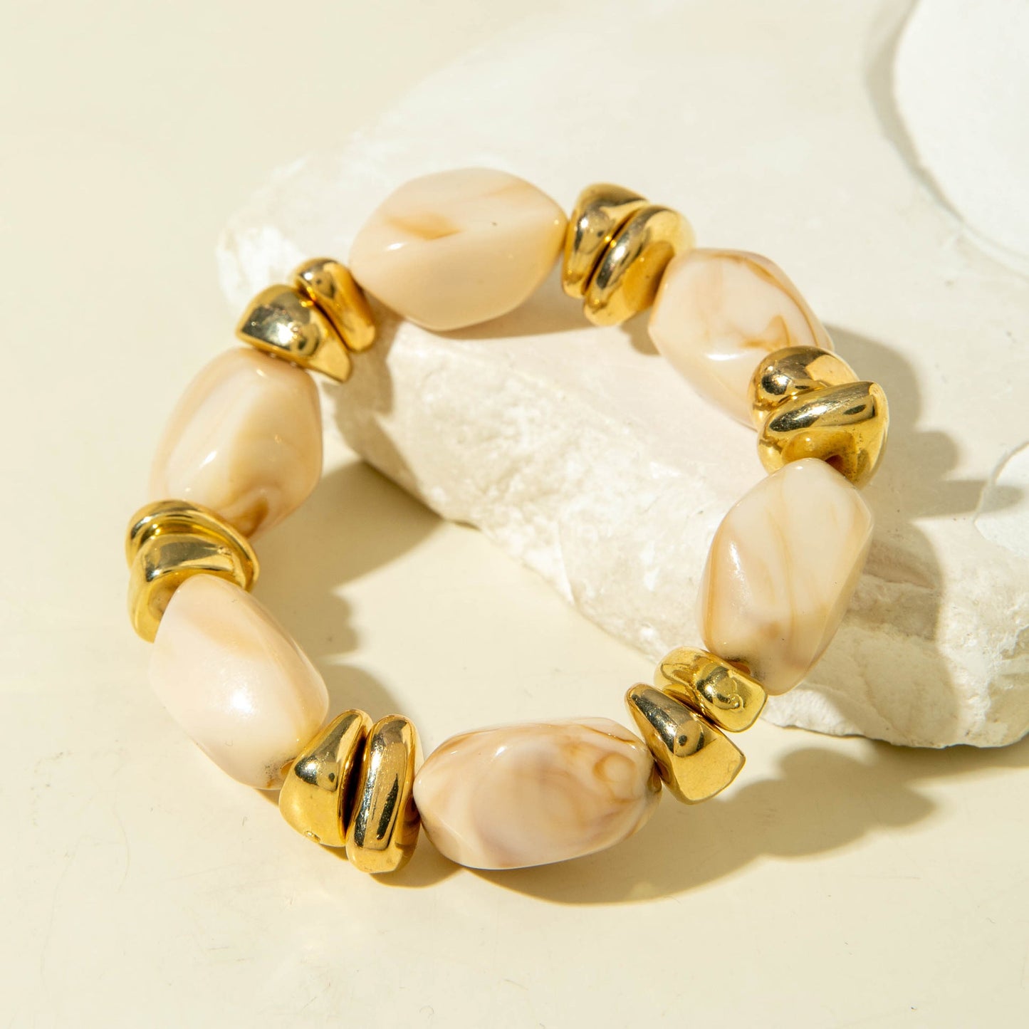 Exaggerated Acrylic Bead Bracelet Set Colorful Retro Jewelry