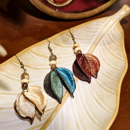 Bohemian Floral Tassel Earrings Handmade With Alloy