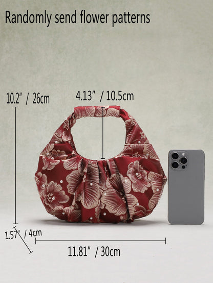 Vintage Floral Print Chinese Style Fabric Handbag