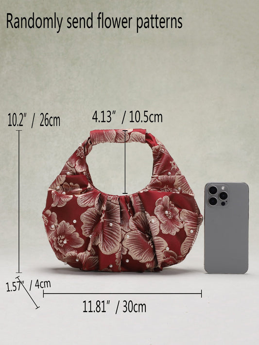 Vintage Floral Print Chinese Style Fabric Handbag