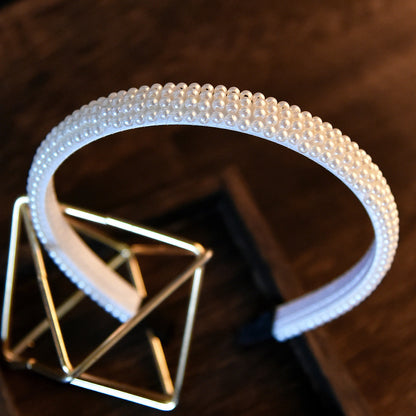 Trendy Bridal Pearl Beaded Hairband for Weddings