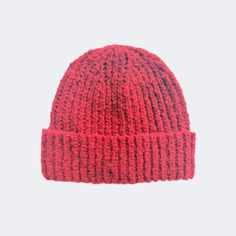 Knitted Wool Blend Beanie Hat for Women
