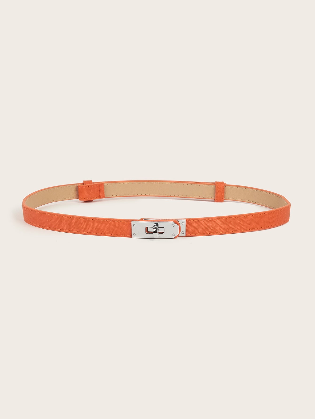 Simple Elegant Fine Leather Metal Belt