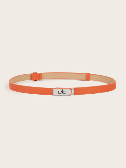 Simple Elegant Fine Leather Metal Belt