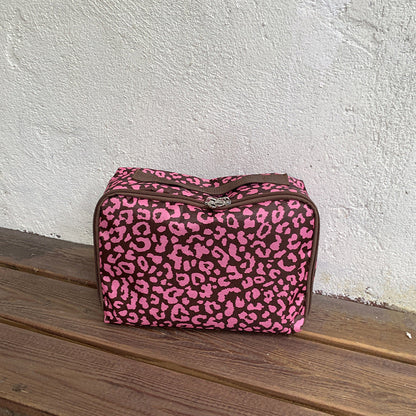 Leopard Print Portable Makeup Organizer Bag