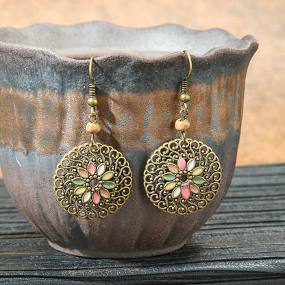 Retro Geometric Tassel Earrings Vintage Style for Women