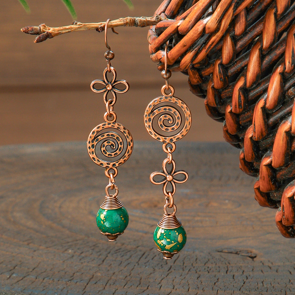 Elegant Vintage Leaf Dangle Earrings Zinc Alloy Art Design