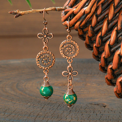 Elegant Vintage Leaf Dangle Earrings Zinc Alloy Art Design