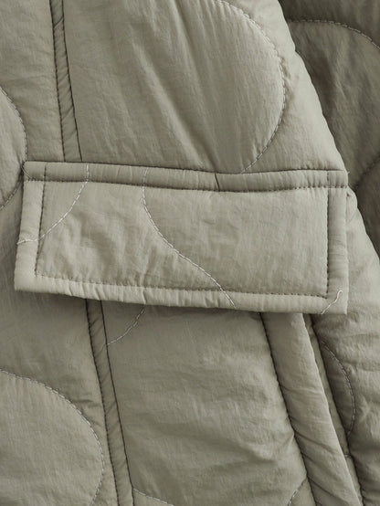 Casual Quilted Button Down Padded Coat