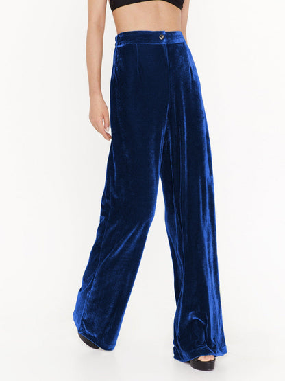 Elegant Loose-Fit Wide-Leg Pants with Buttons for Chic Office Style