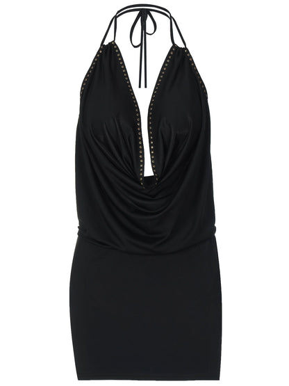 Sexy Deep V Cutout Back Bodycon Dress