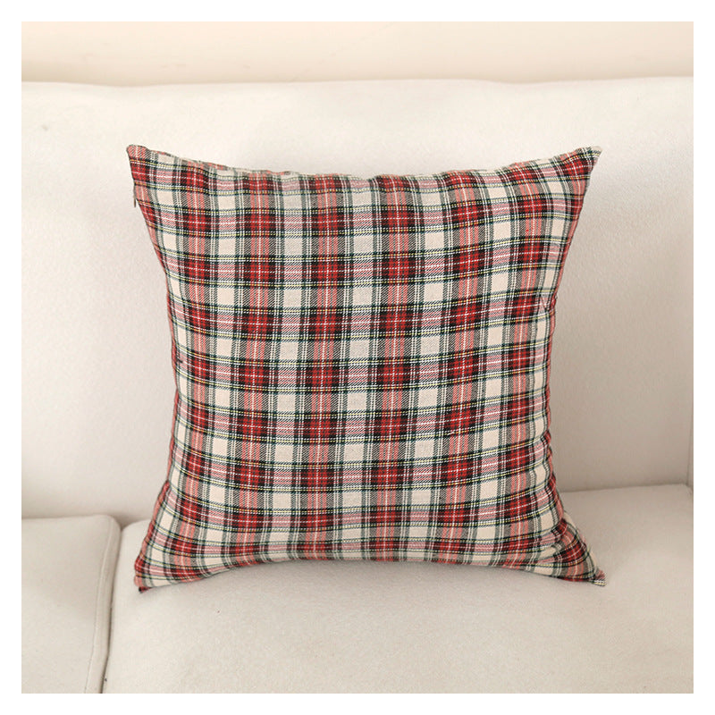 Vintage Christmas Plaid Throw Pillow Covers