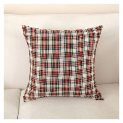 Vintage Christmas Plaid Throw Pillow Covers