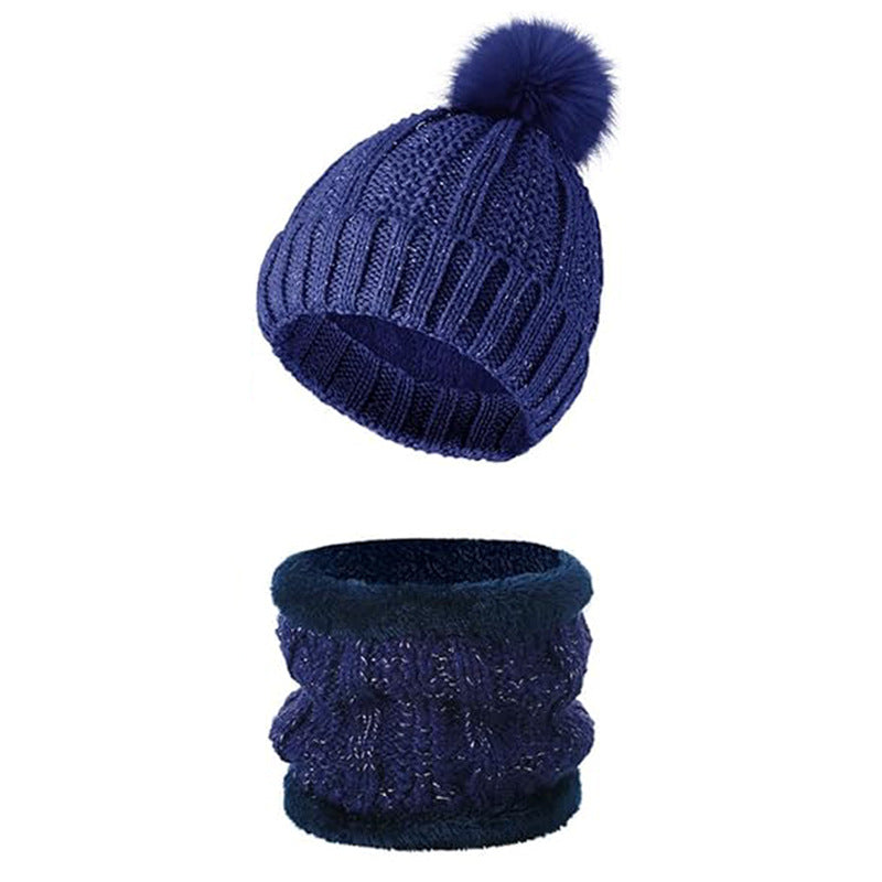 Warm Winter Knit Hat Scarf Gloves Set for Outdoor Activities