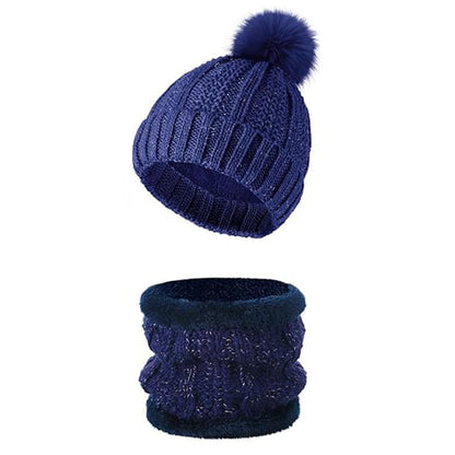 Warm Winter Knit Hat Scarf Gloves Set for Outdoor Activities