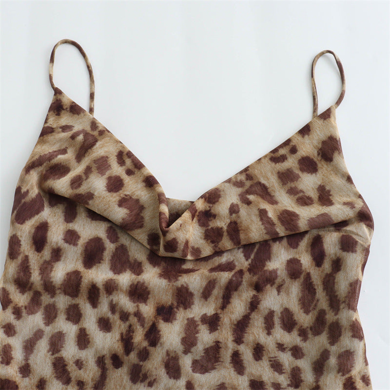 Simple Print Spaghetti Strap Maxi Dress