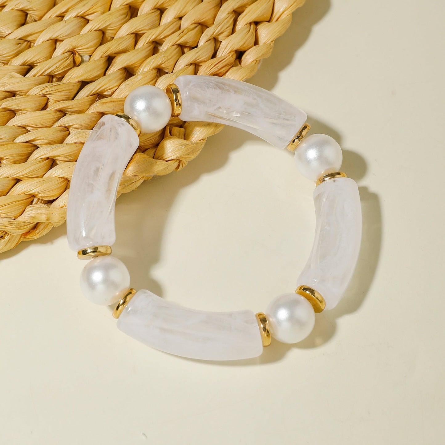 Exaggerated Acrylic Bead Bracelet Set Colorful Retro Jewelry