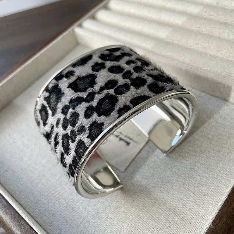 Zebra Leopard Open Punk Bracelets