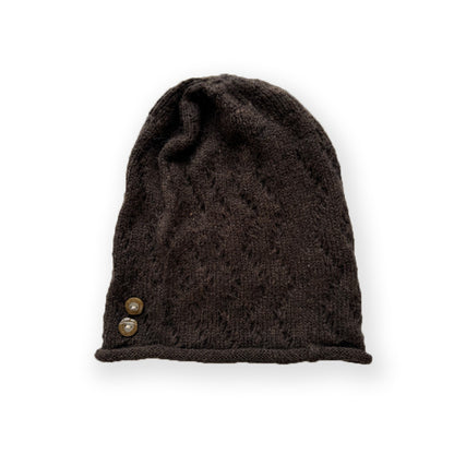 Trendy Knitted Beanie Hat with Unique Buttons