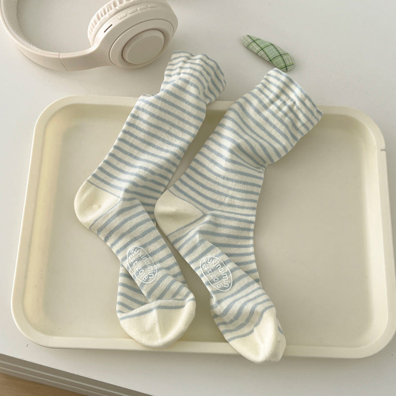 Minimalist Stripe Breathable Mid-Calf Socks