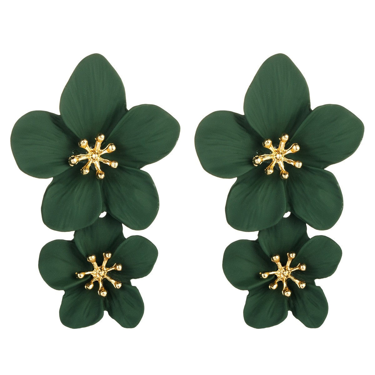 Trendy Floral Drop Earrings Alloy Geometric Jewelry