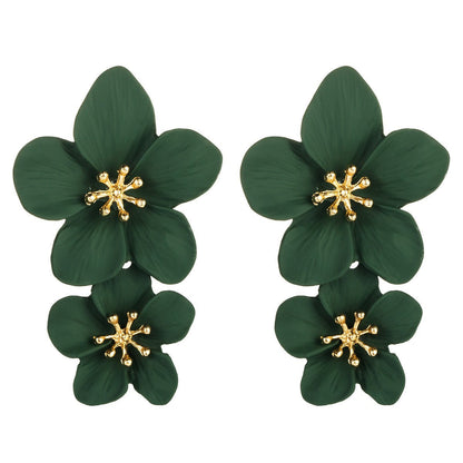 Trendy Floral Drop Earrings Alloy Geometric Jewelry