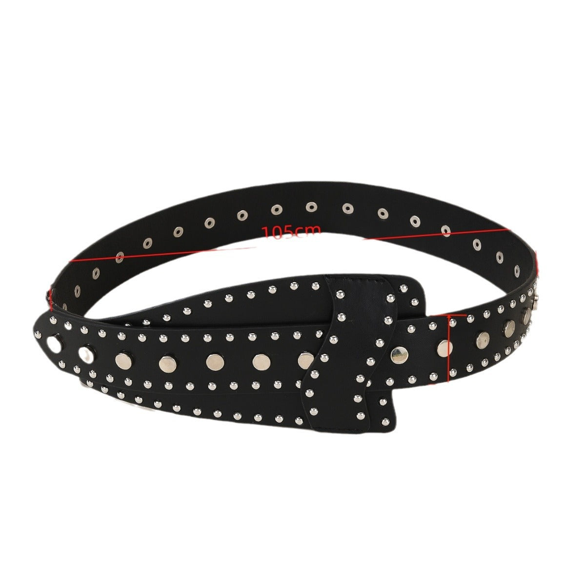 Metal Stud Irregular Punk Button Belt