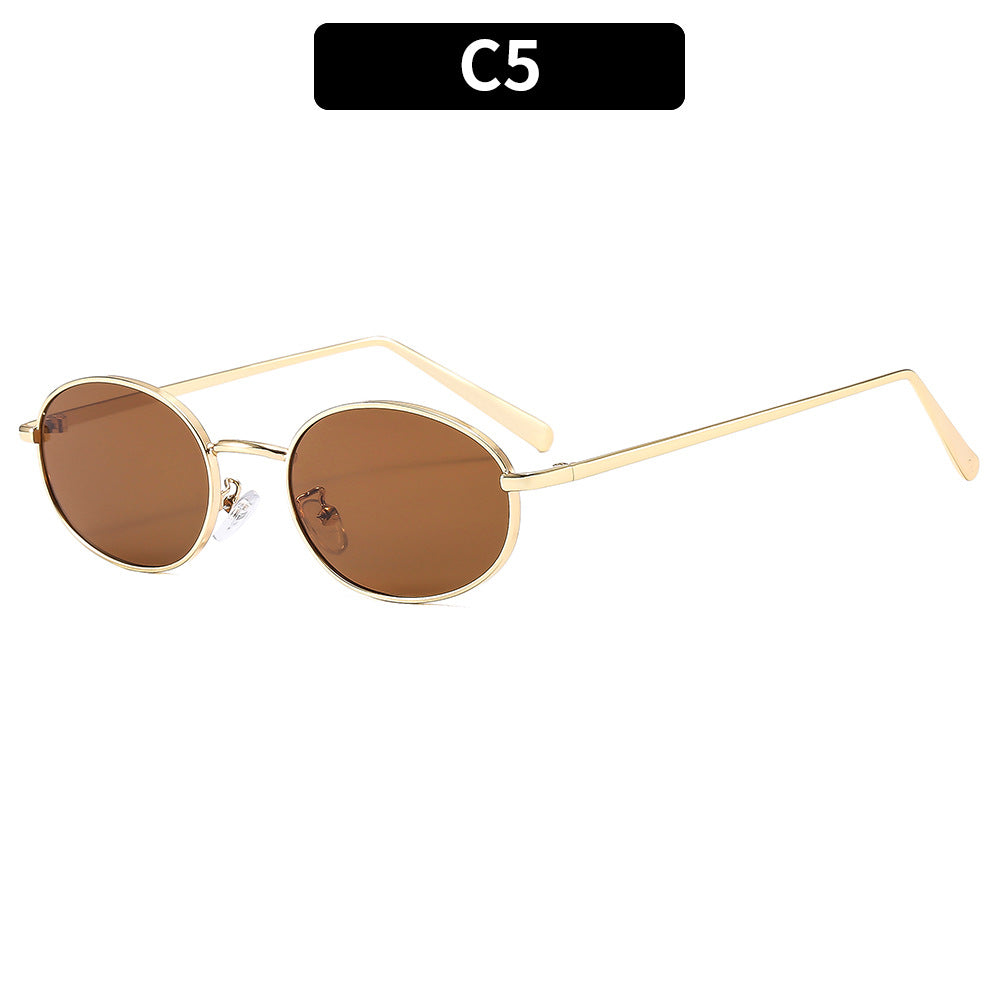 Retro Oval Hip-Hop Fashion Sunglasses Unisex Outdoor UV Protection