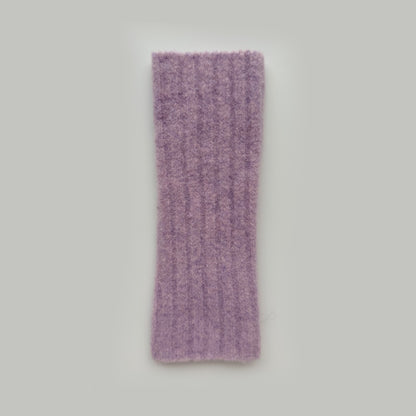Knitted Fingerless Gloves Warm Wool Blend Solid Color Cozy Casual