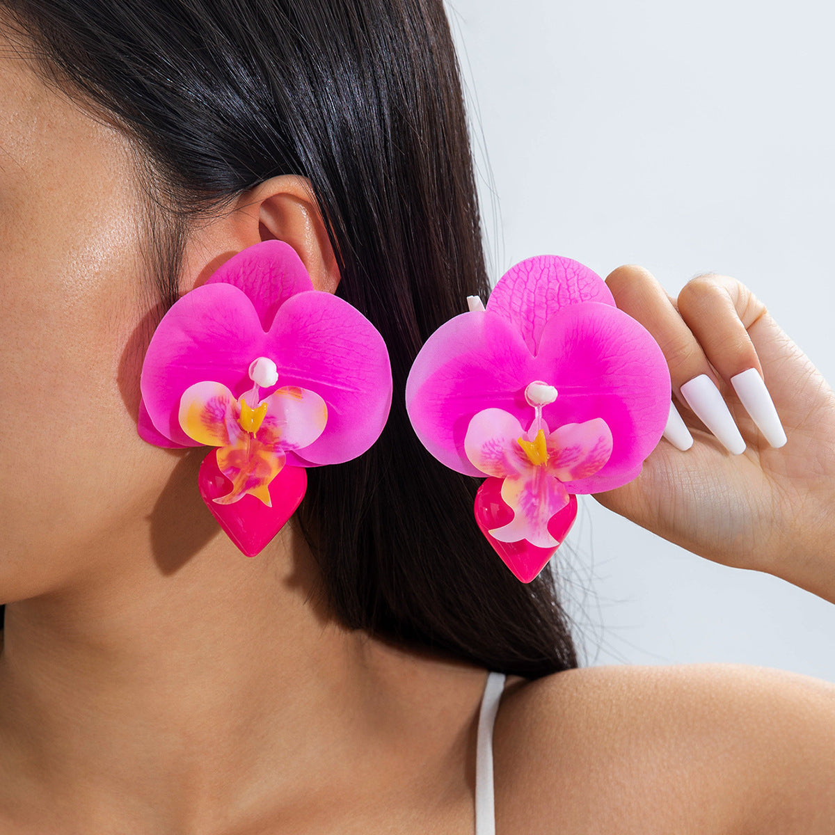 Stylish Irregular Floral Denim Flower Earrings