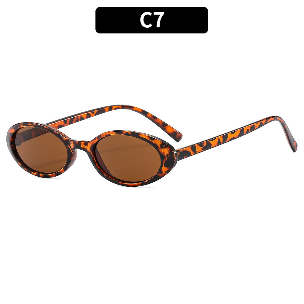 Retro Vintage Oval Sunglasses Stylish PC Frame Sunglasses