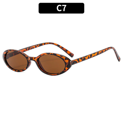 Retro Vintage Oval Sunglasses Stylish PC Frame Sunglasses