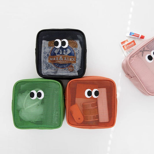 Cute Eyes Portable Mesh Cosmetic Bags