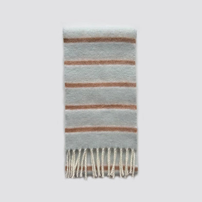 Color Block Striped Scarf with Fringes Stylish Warm Scarf