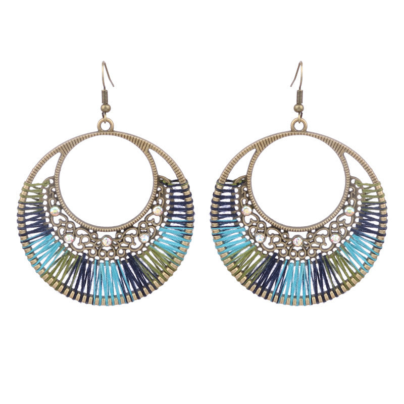 Handcrafted Bohemian Circular Earrings Vintage Style